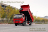 รถบรรทุกออฟโรดเปิดประทุนสีแดง Dump Truck_4×2 Dongfeng Flathead Cab Dump Truck