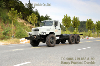 แชสซีรถบรรทุกออฟโรด Pointy Cab ขับเคลื่อนสี่ล้อหกล้อ_แชสซีออฟโรดสีเทาที่ปรับแต่งได้
