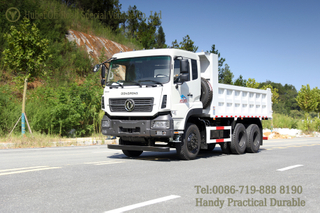 Dongfeng Three Bridge Back Eight White Dump Truck_ พิเศษสำหรับการส่งออก