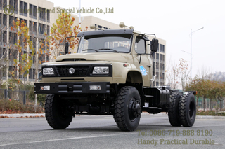 แชสซีรถบรรทุกสีเทาอูฐหัวยาว_แชสซี 4WD แบบเปิดประทุนพร้อมยางคู่หลัง