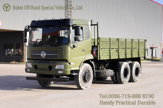 6×4 Green Flathead หนึ่งแถวครึ่ง Cab Cargo Truck_รถบรรทุกสินค้าแบบ Low-bay แบบเปิดประทุนได้