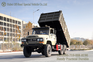 Dongfeng 6WD Off-road Tip Tipper Dump Truck_Classic 2082 รถดัมพ์สีเทาอูฐ