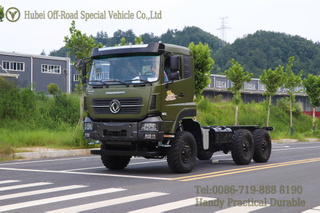Dongfeng 6 * 6 แชสซียานพาหนะหนัก 25 ตัน _340hp รถบรรทุกหนักแชสซีสามเพลา