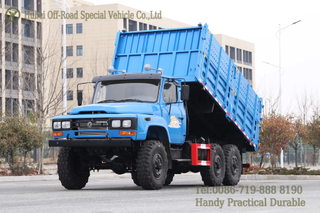 Dongfeng 6WD Blue Off-road Tip Tipper Dump Truck_Classic 2082 รถดัมพ์รถบรรทุกสินค้ายกกล่อง