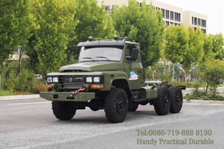 แชสซีสำหรับ 6WD Military Green Tip Truck_6×6 รถบรรทุกออฟโรดสามารถดัดแปลงแชสซีได้เฉพาะการส่งออก