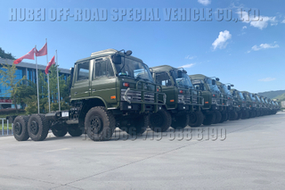 DongfengEQ2102N off-roadระบบขับเคลื่อนหกล้อแชสซีส์_หัวแบนสองแถว 153 การปรับเปลี่ยนแชสซี_แชสซีรถบรรทุกออฟโรด 6×6